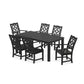 POLYWOOD Chinoiserie Arm Chair 7-Piece Parsons Dining Set — Black