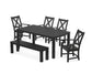 POLYWOOD Braxton 6-Piece Parsons Dining Set with Bench — Black