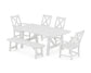 POLYWOOD Braxton 6-Piece Rustic Farmhouse Dining Set With Trestle Legs — White