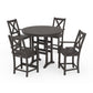 POLYWOOD Braxton 5-Piece Nautical Trestle Arm Chair Counter Set — Vintage Coffee