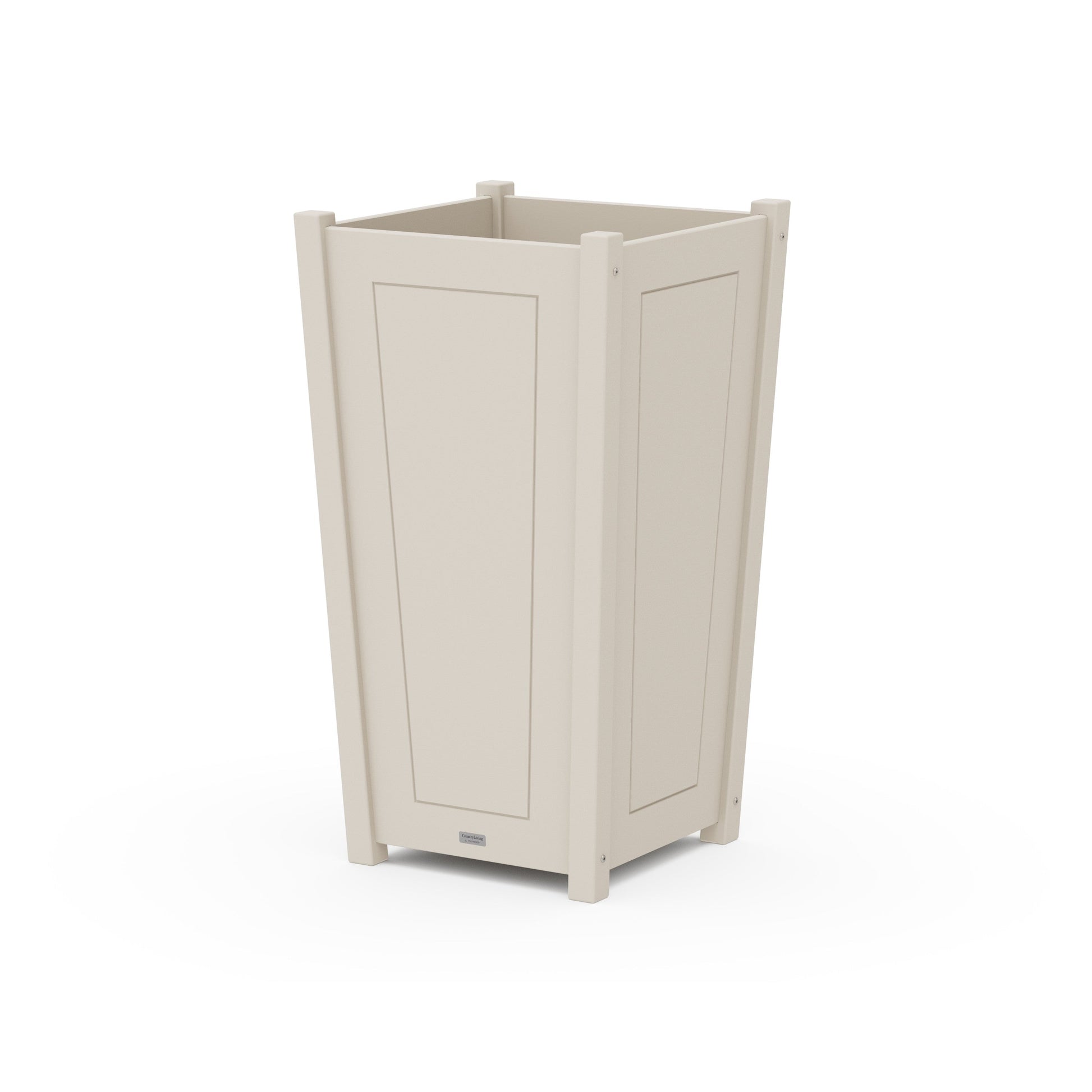 POLYWOOD Country Living Large Tapered Square Tall Planter Box — Sand