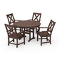 POLYWOOD Braxton 5-Piece Round Farmhouse Dining Set — Mahogany