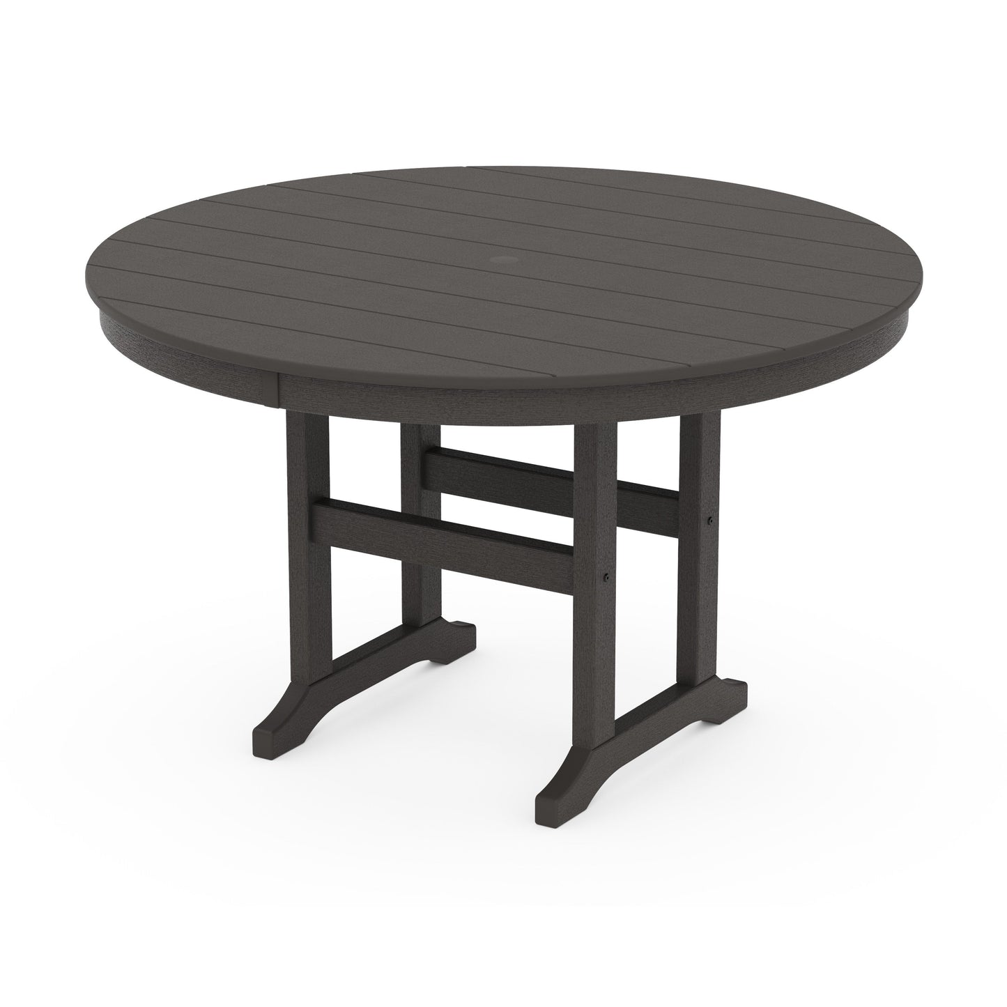 POLYWOOD 48" Round Farmhouse Dining Table — Vintage Coffee