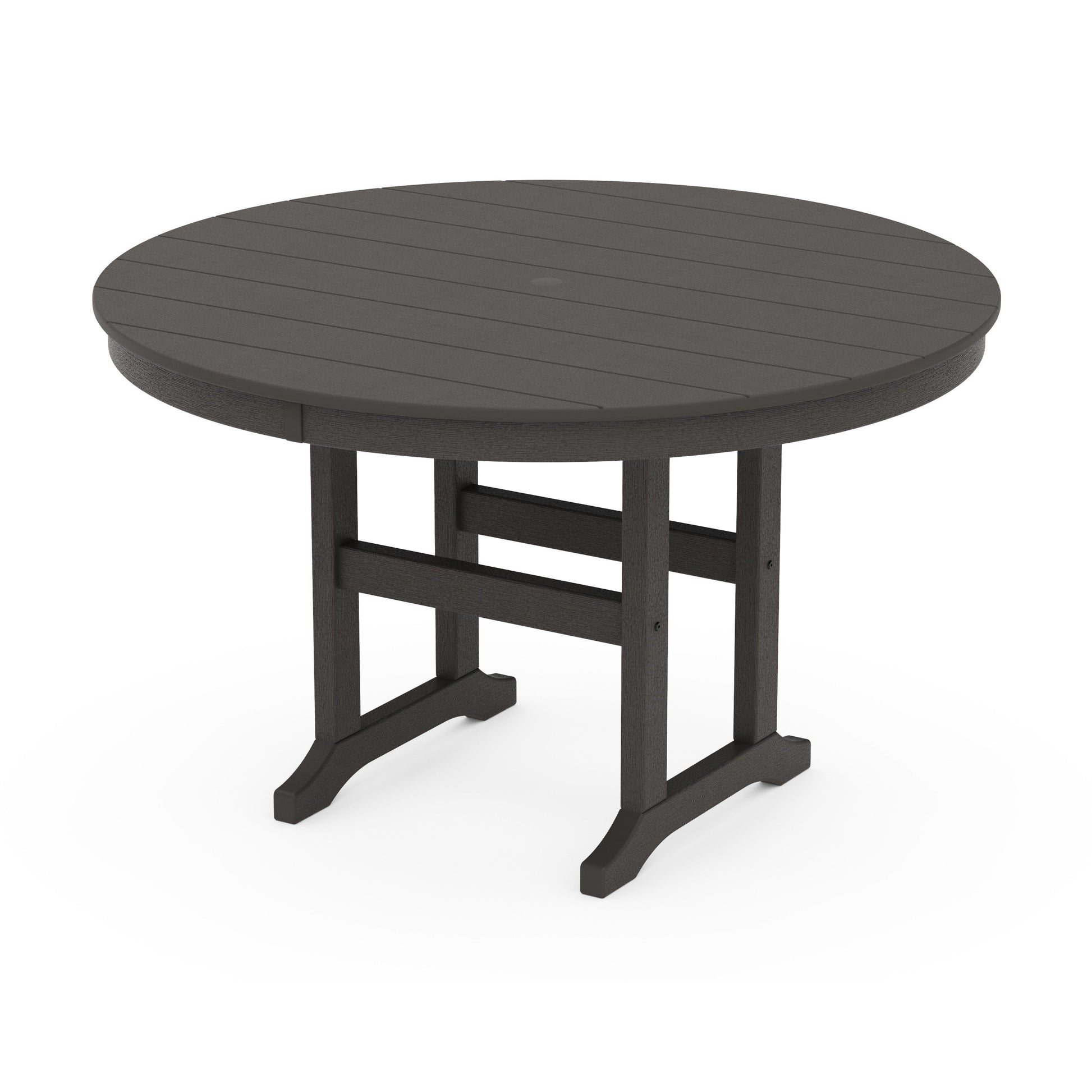 POLYWOOD 48" Round Farmhouse Dining Table — Vintage Coffee