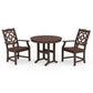 POLYWOOD Chinoiserie 3-Piece Farmhouse Dining Set — Mahogany