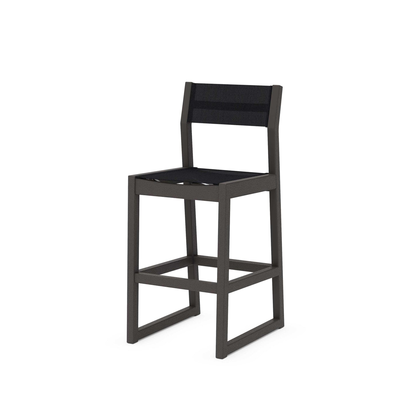 POLYWOOD EDGE Sling Bar Side Chair — Vintage Coffee / Black Sling