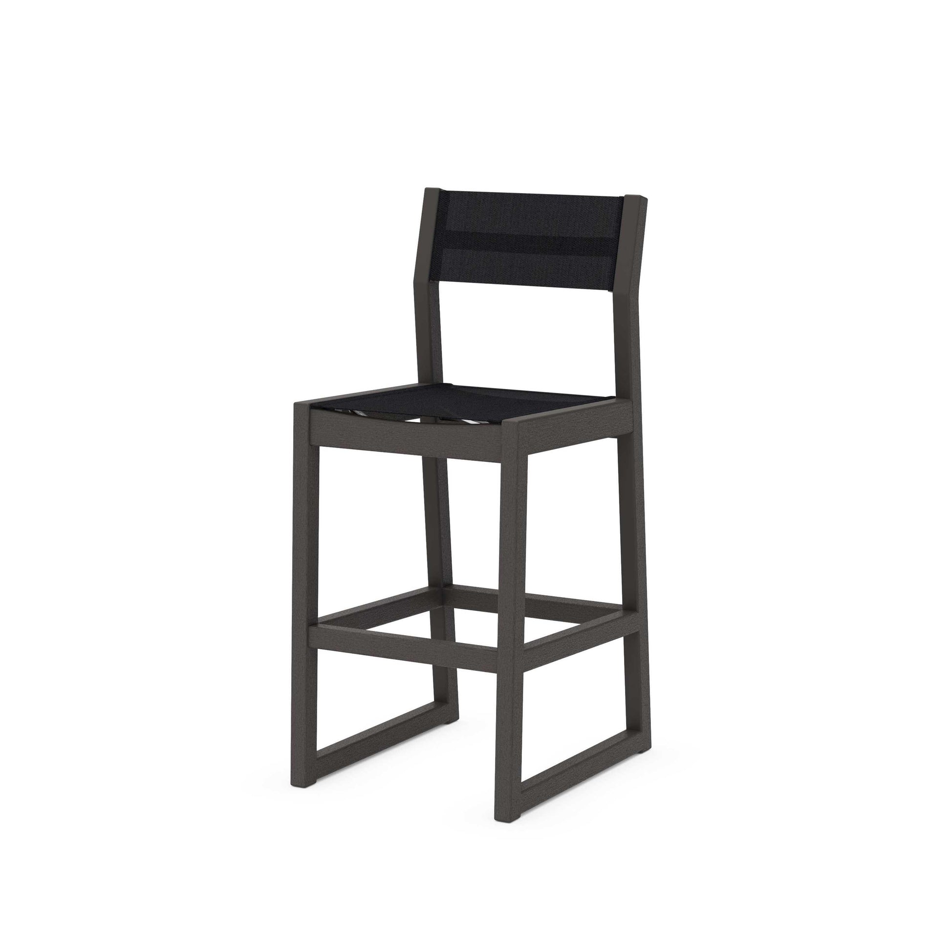 POLYWOOD EDGE Sling Bar Side Chair — Vintage Coffee / Black Sling