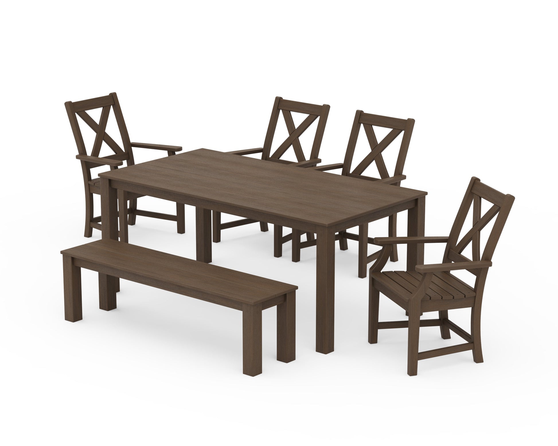 POLYWOOD Braxton 6-Piece Parsons Dining Set with Bench — Kona