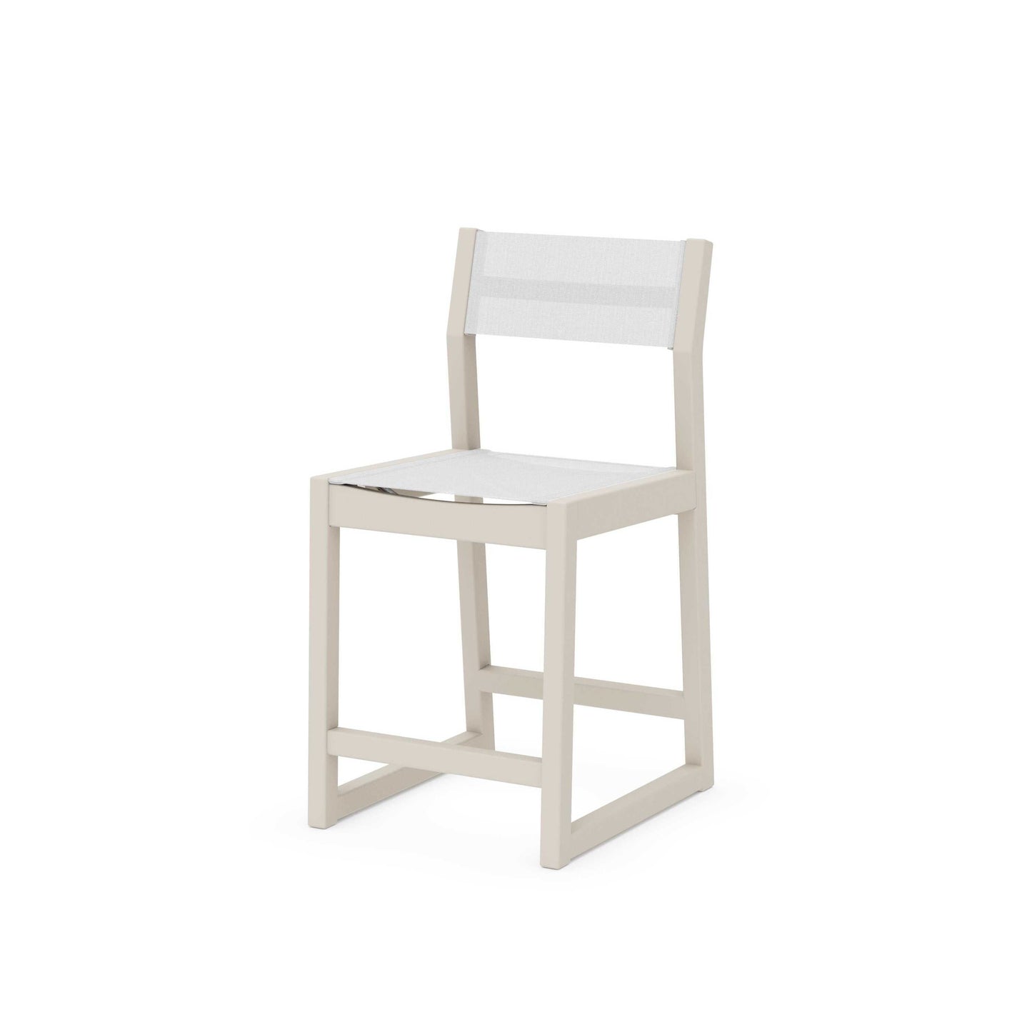 POLYWOOD EDGE Sling Counter Side Chair — Sand / White Sling