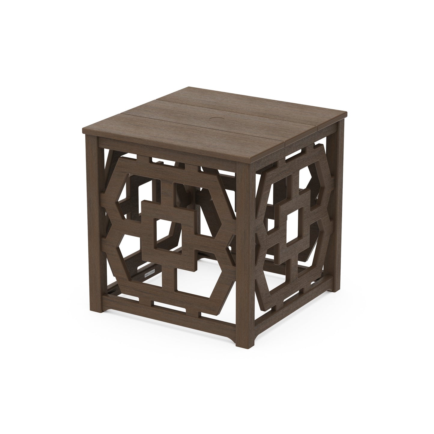POLYWOOD Chinoiserie Umbrella Stand Accent Table — Kona