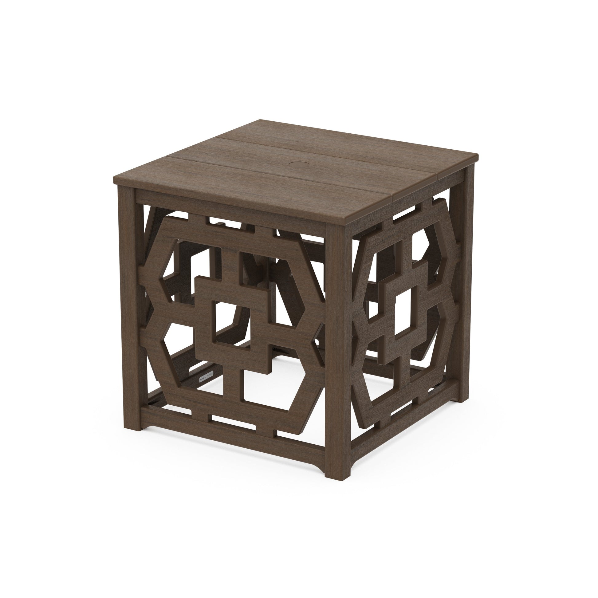 POLYWOOD Chinoiserie Umbrella Stand Accent Table — Kona