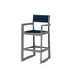 POLYWOOD EDGE Sling Bar Arm Chair — Slate Grey / Navy Blue Sling