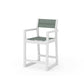 POLYWOOD EDGE Sling Counter Arm Chair — White / Dupioni Sea Mist Sling