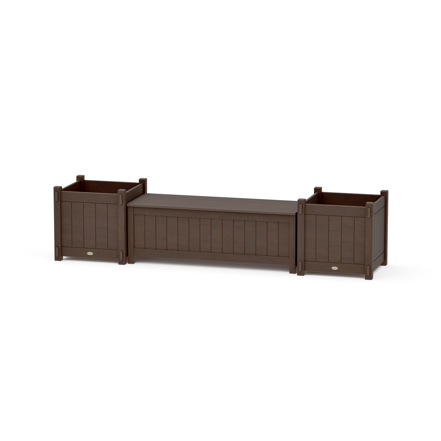 POLYWOOD 48" Vineyard Straight Planter Storage Bench Set- Large — Kona