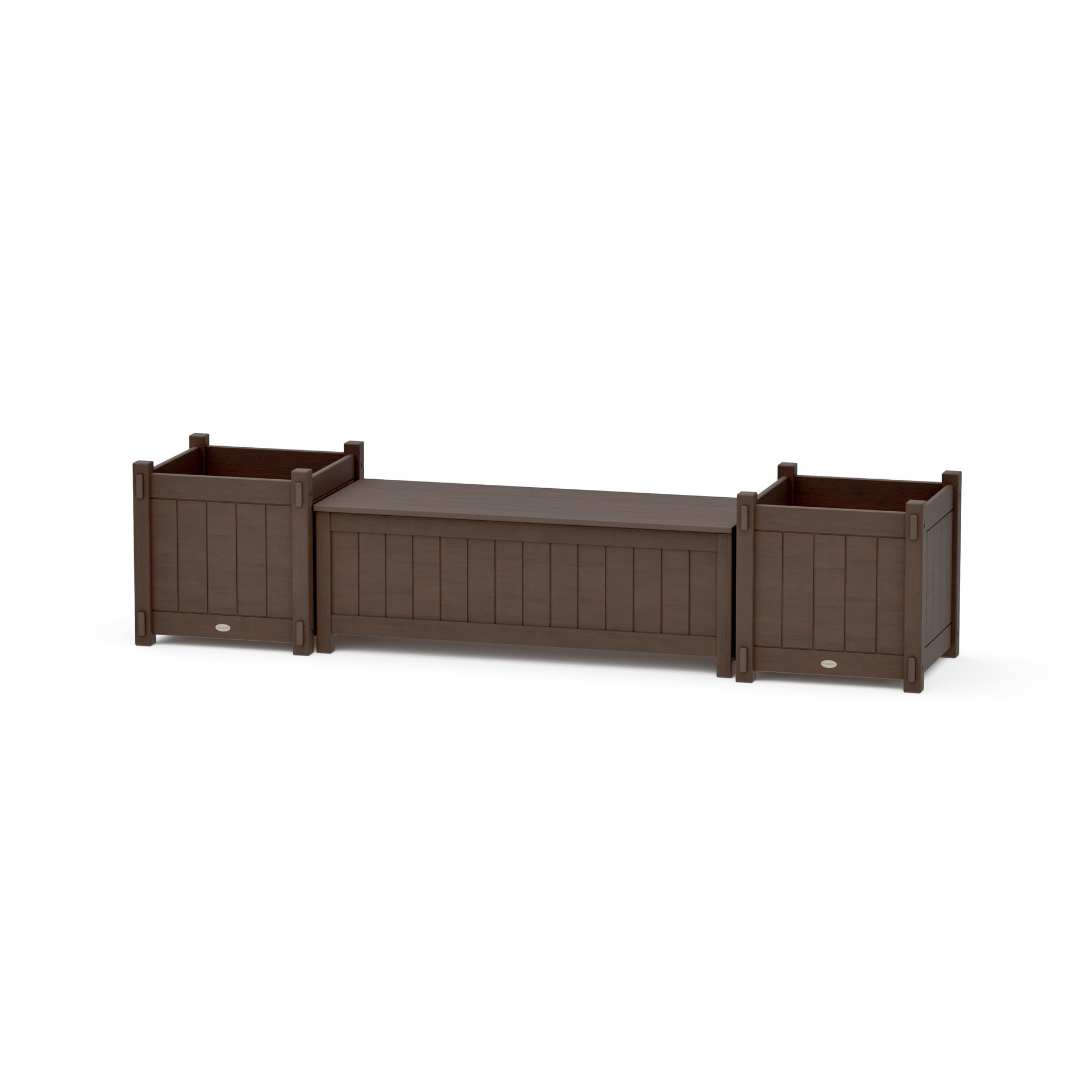 POLYWOOD 48" Vineyard Straight Planter Storage Bench Set- Large — Kona