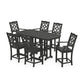 POLYWOOD Chinoiserie Arm Chair 7-Piece Counter Set — Black