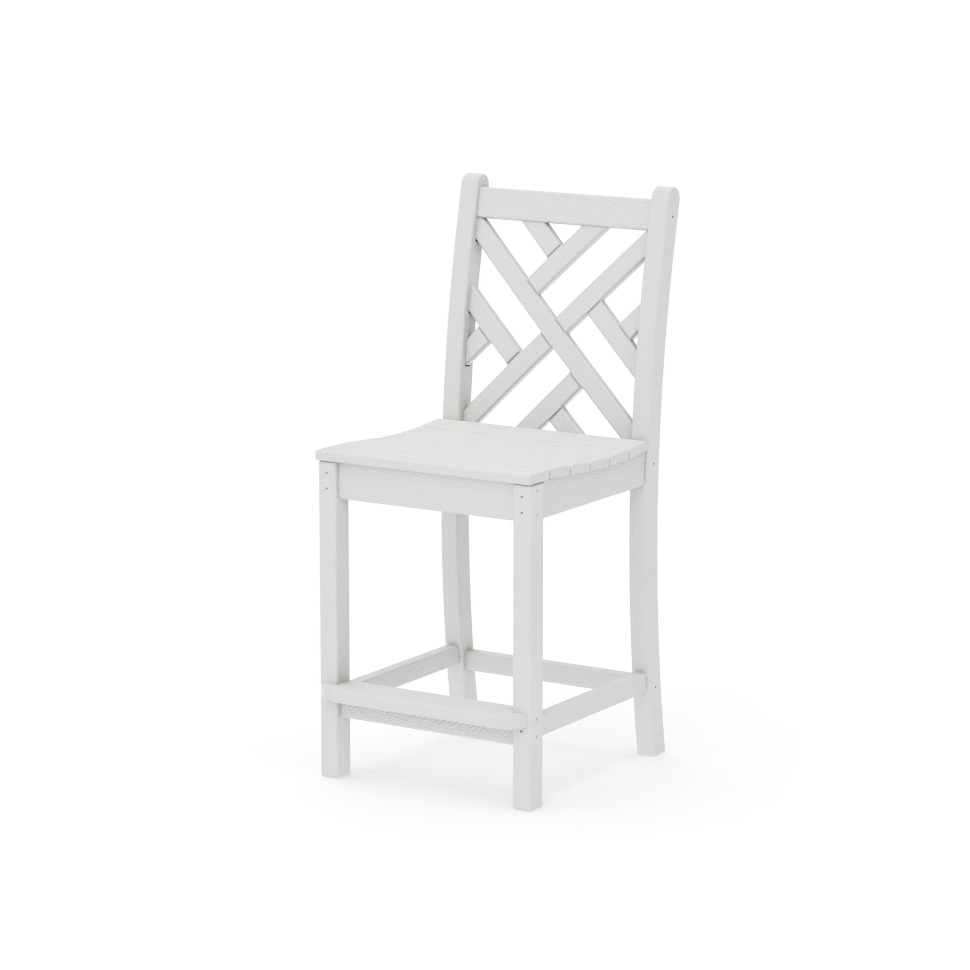 POLYWOOD Chippendale Counter Side Chair — Vintage White