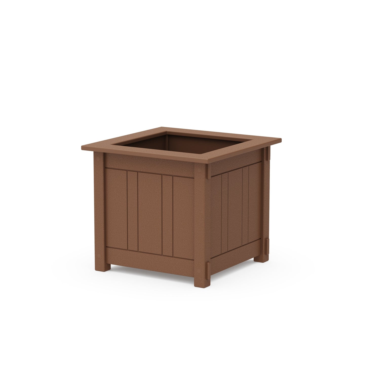 POLYWOOD Acadia Large Square Planter Box — Teak