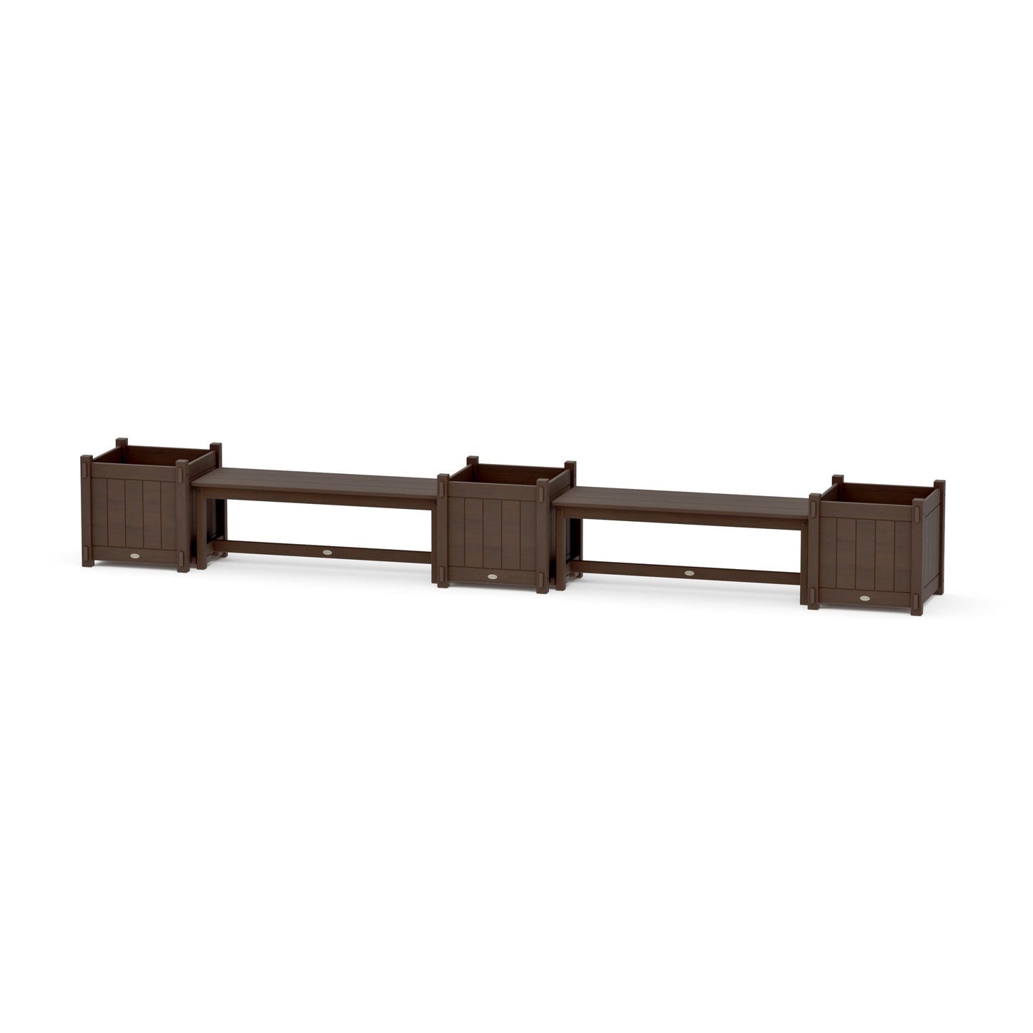 POLYWOOD 48" Vineyard Straight Double Planter Bench Set - Large — Kona