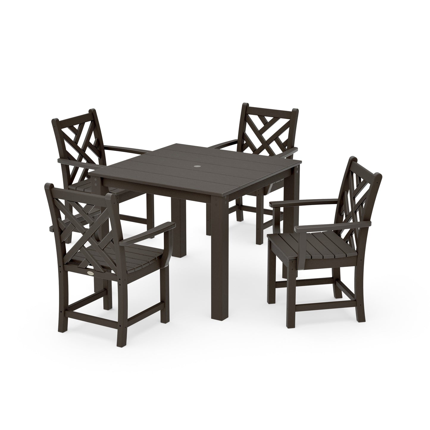 POLYWOOD Chippendale 5-Piece Parsons Dining Set — Vintage Coffee