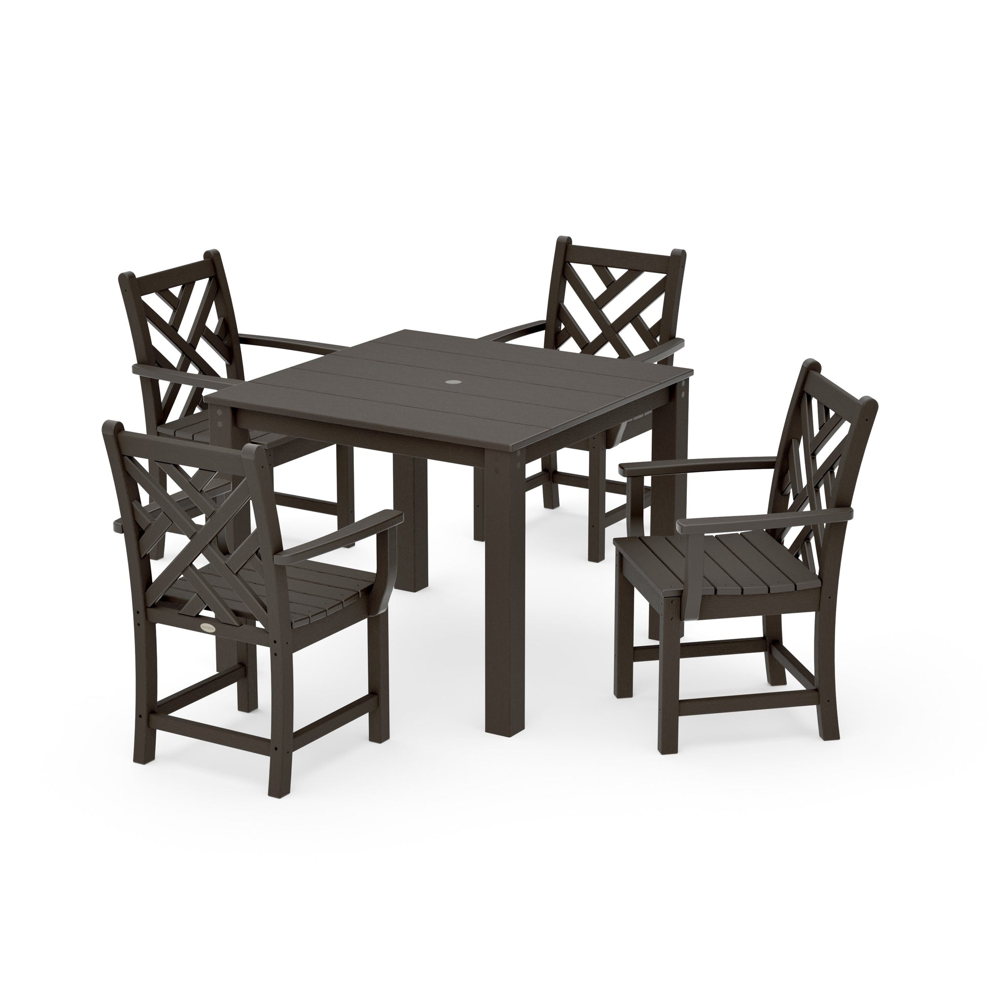 POLYWOOD Chippendale 5-Piece Parsons Dining Set — Vintage Coffee