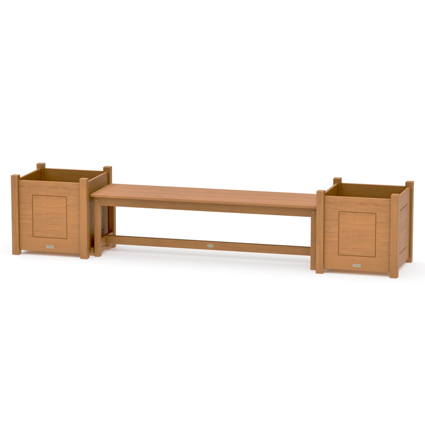 POLYWOOD 60" Country Living Straight Planter Bench Set - Large — Natural
