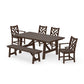 POLYWOOD Chippendale 6-Piece Rustic Farmhouse Dining Set With Bench — Kona