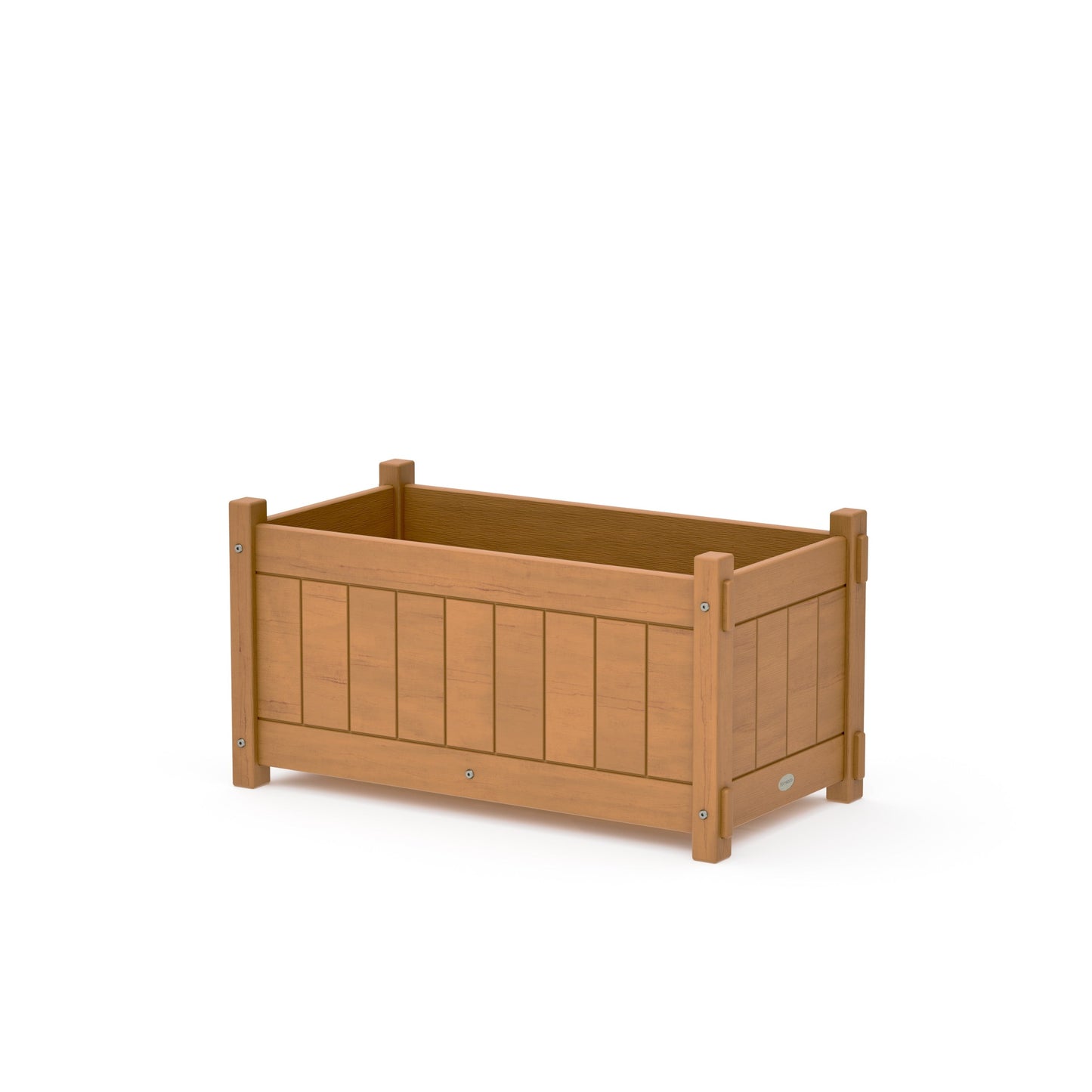 POLYWOOD Vineyard Rectangle Double Planter Box — Natural