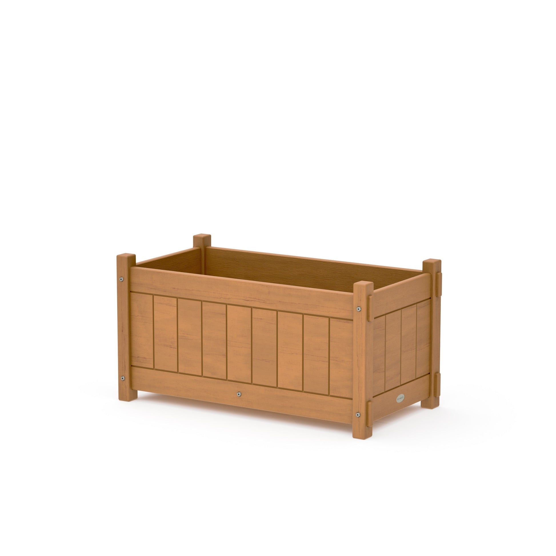 POLYWOOD Vineyard Rectangle Double Planter Box — Natural