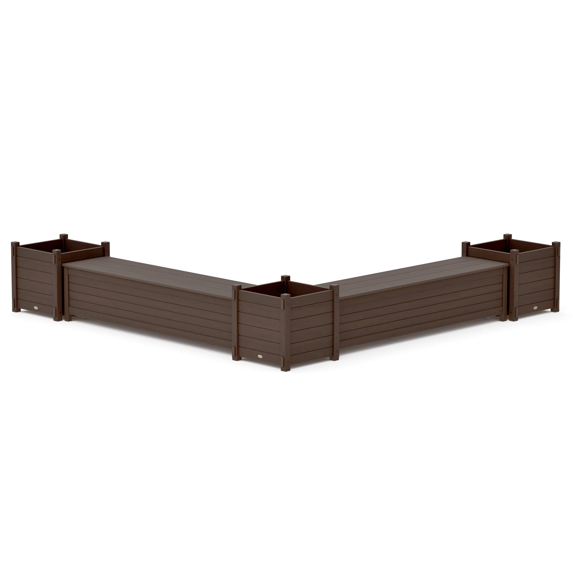 POLYWOOD 72" Nautical L- Shaped Planter Storage Bench Corner Set- Large — Kona