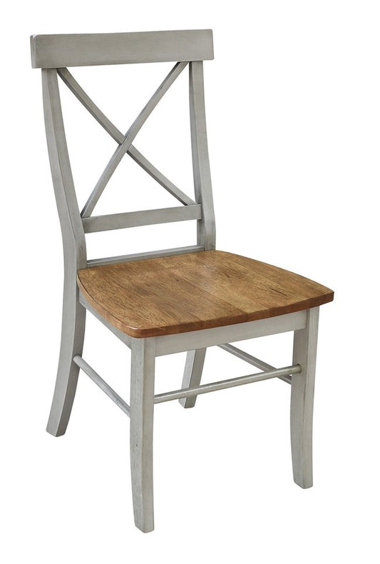Dining Essentials - X-Back Chair in Hickory & Stone (Set of 2)