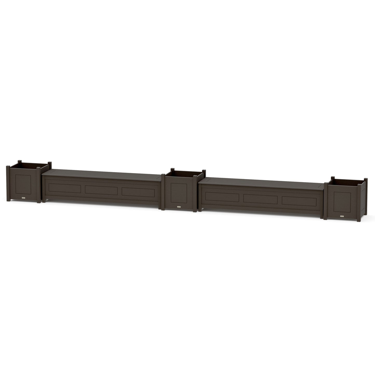 POLYWOOD 72" Country Living Straight Double Planter Storage Bench Set- Large — Vintage Coffee