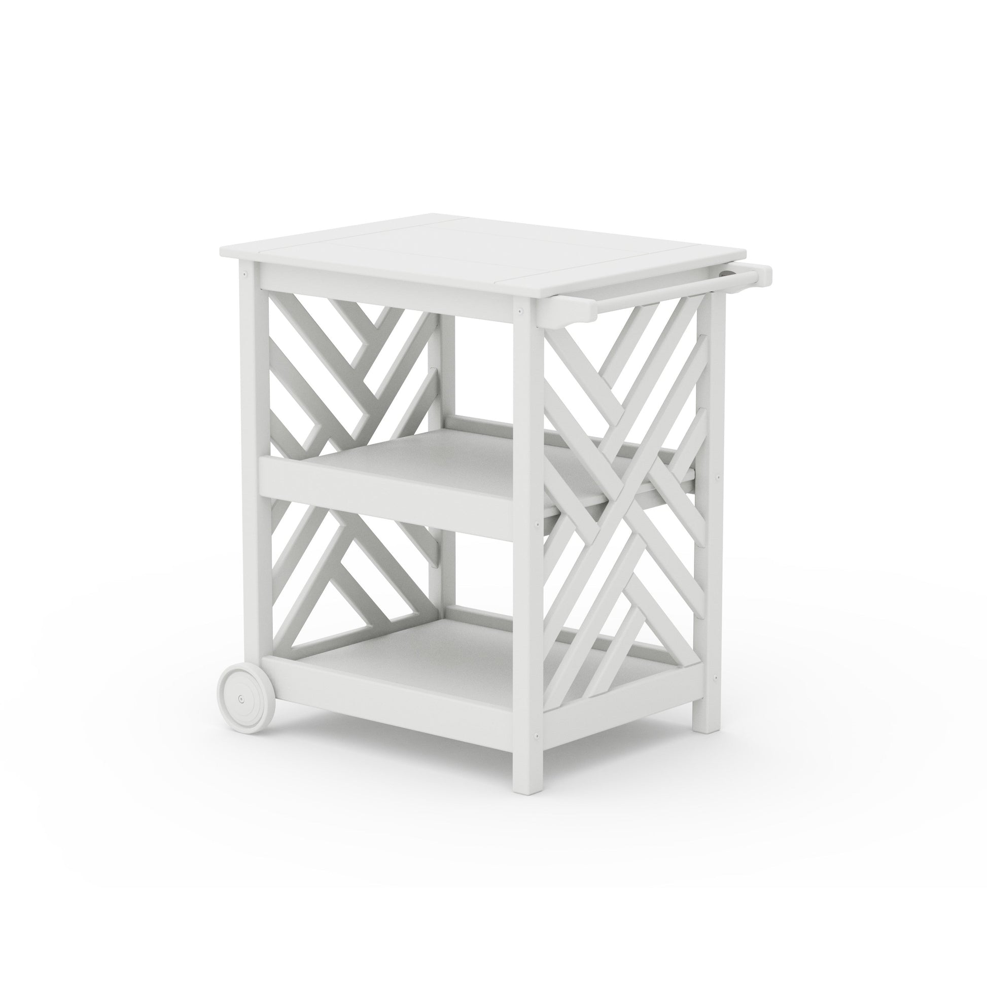 POLYWOOD Chippendale Bar Cart — White