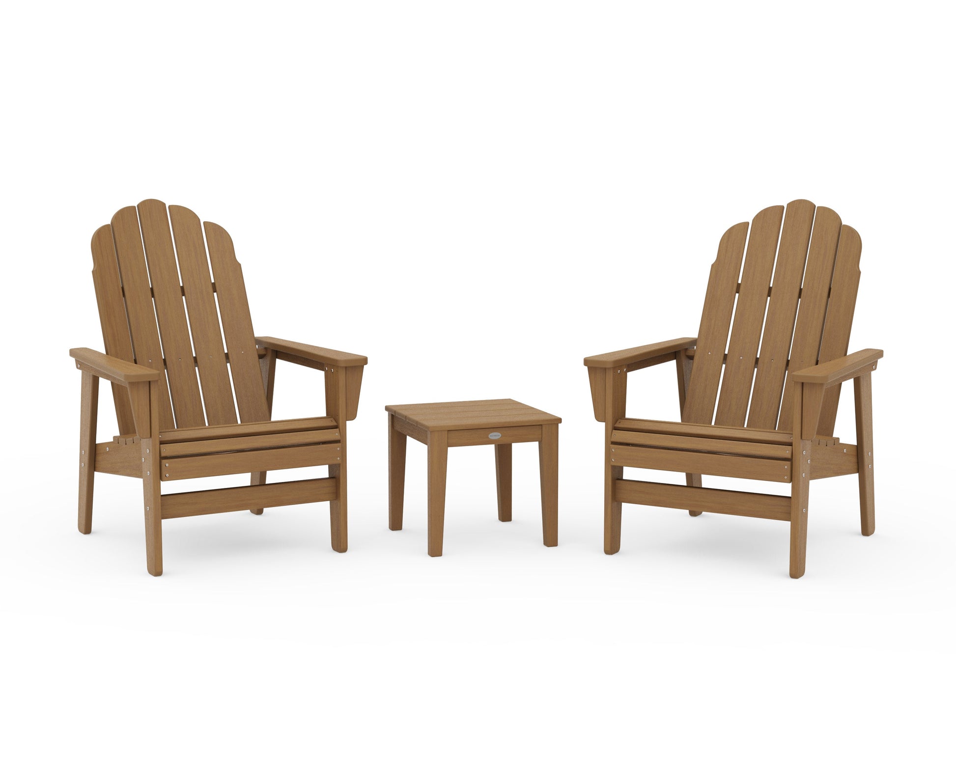 POLYWOOD 3-Piece Vineyard Grand Upright Adirondack Set — Natural