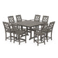POLYWOOD Chinoiserie 9-Piece Square Counter Set with Trestle Legs — Driftwood