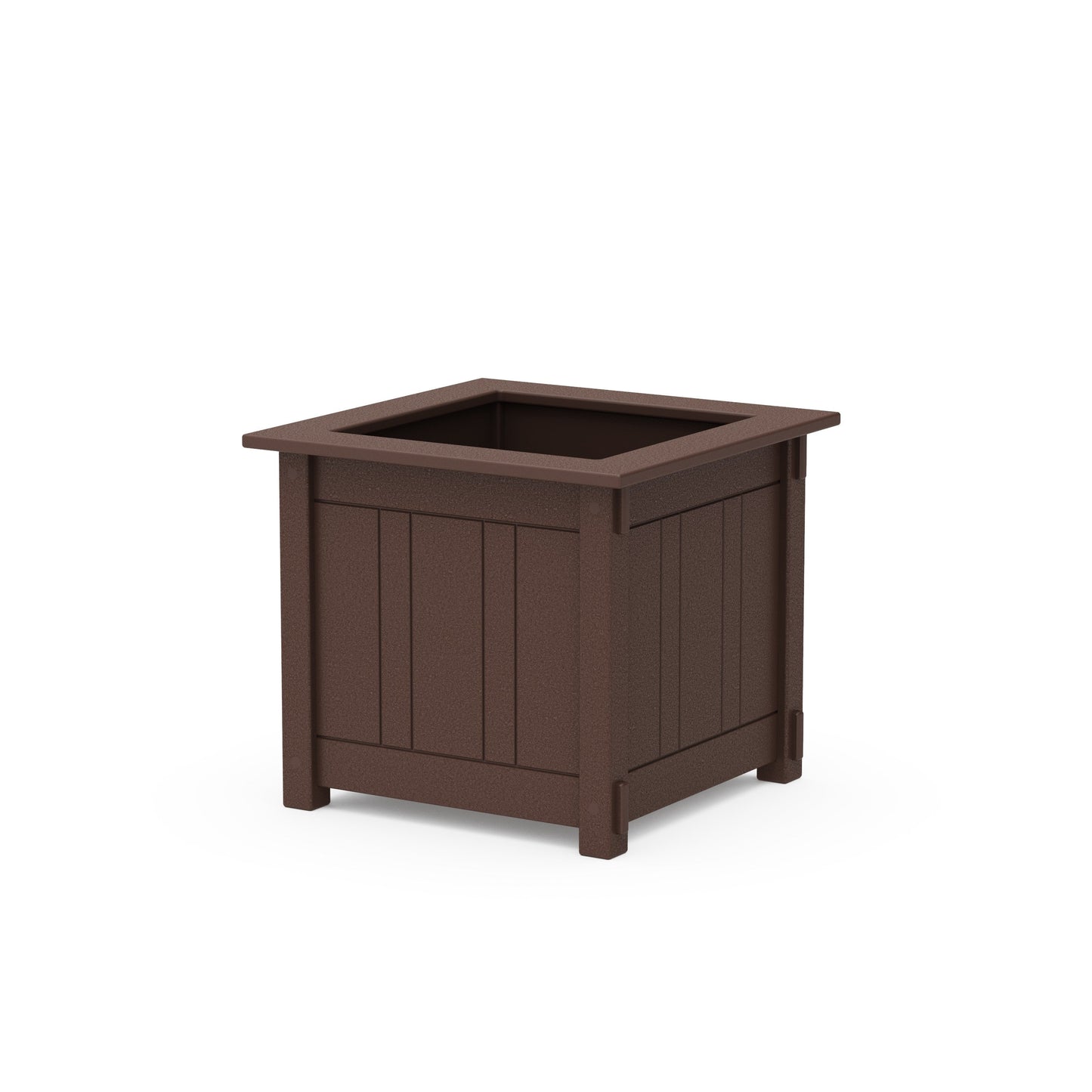 POLYWOOD Acadia Large Square Planter Box — Mahogany