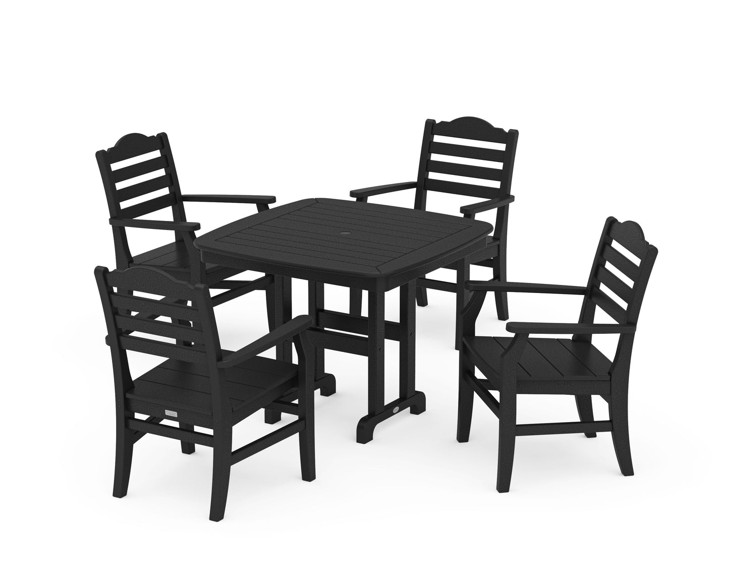 POLYWOOD Savannah 5-Piece Dining Set — Black