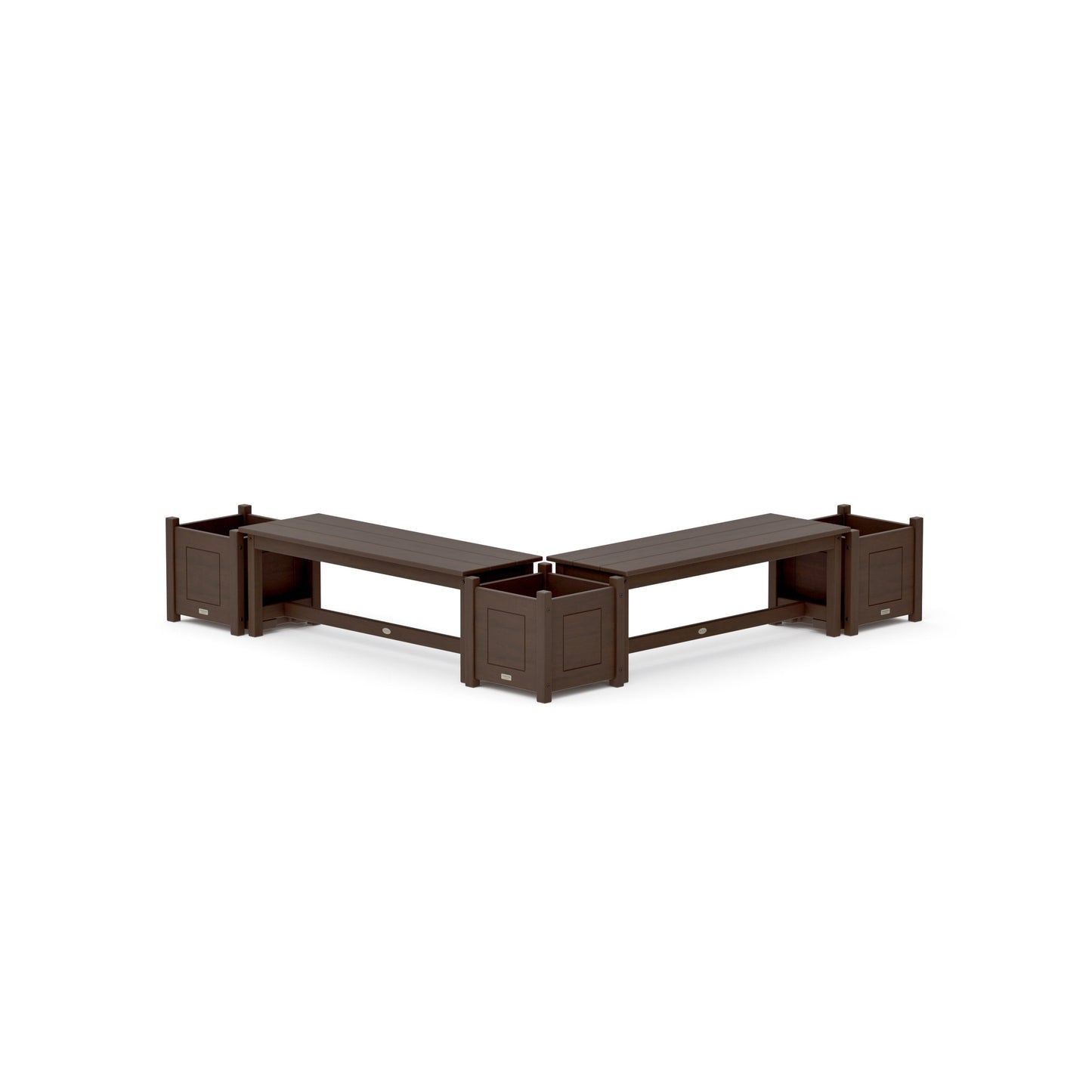POLYWOOD 48" Country Living L- Shaped Planter Bench Corner Set — Kona