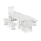 POLYWOOD Acadia 5-Piece Dining Set with Benches — White