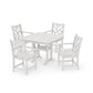 POLYWOOD Chippendale 5-Piece Dining Set with Trestle Legs — Vintage White