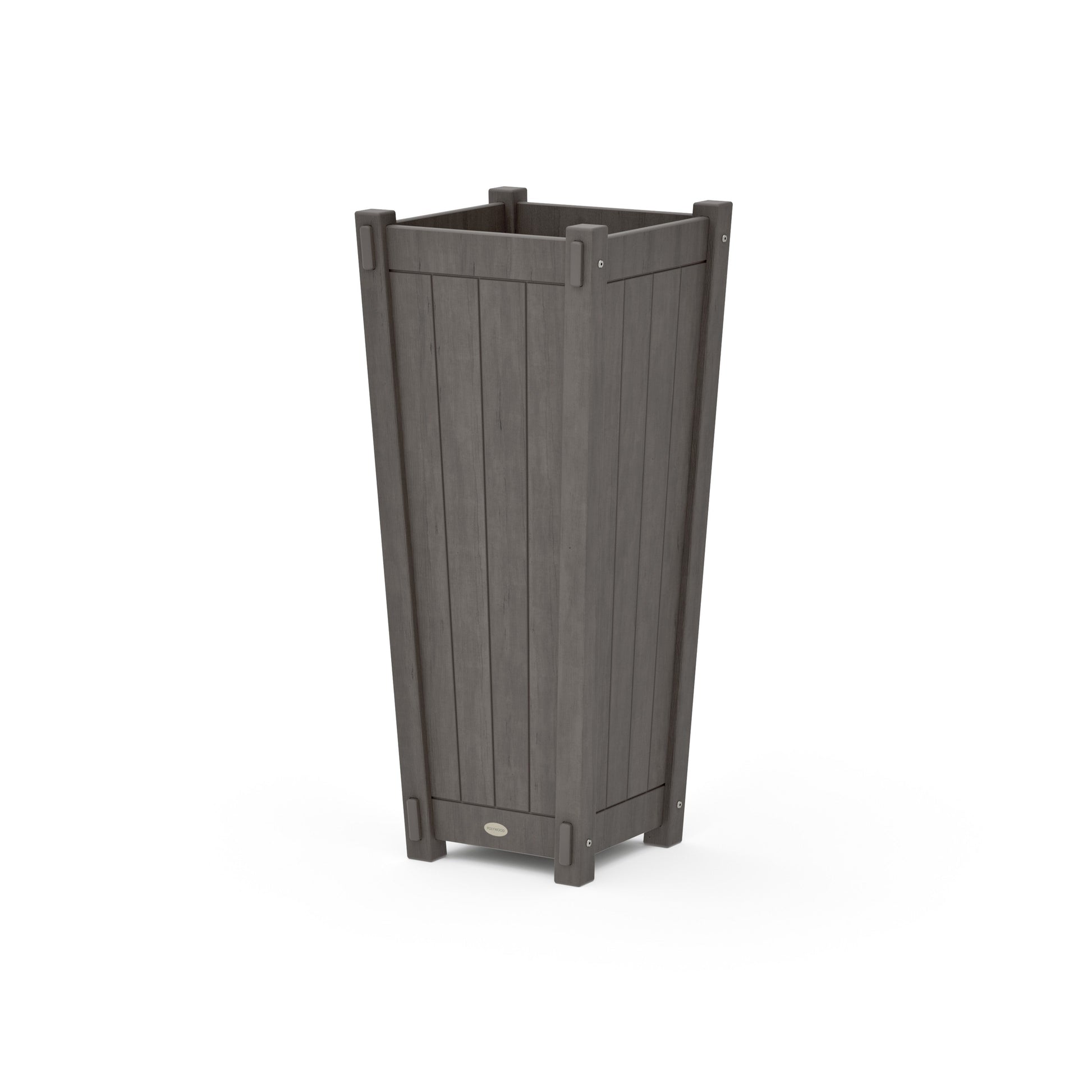 POLYWOOD Vineyard Tapered Square Tall Planter Box — Driftwood