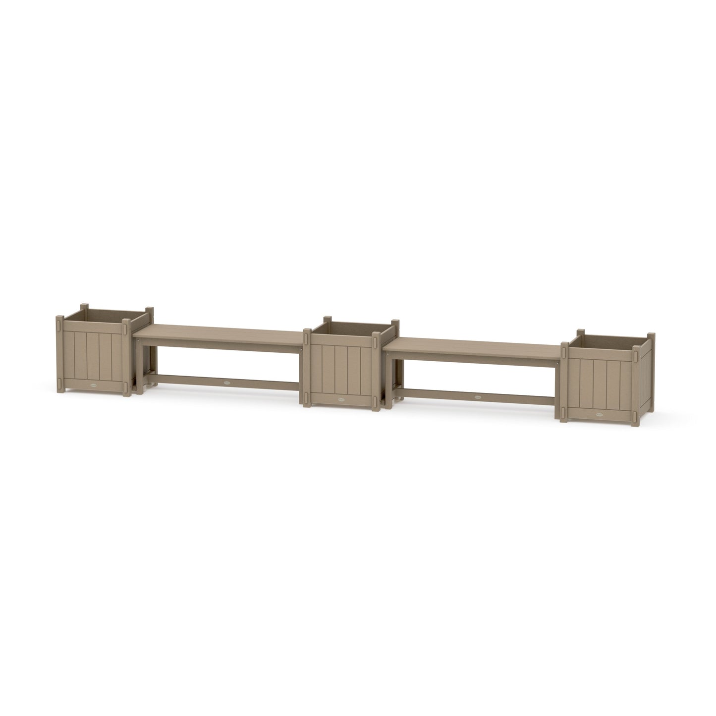 POLYWOOD 48" Vineyard Straight Double Planter Bench Set - Large — Vintage Sahara