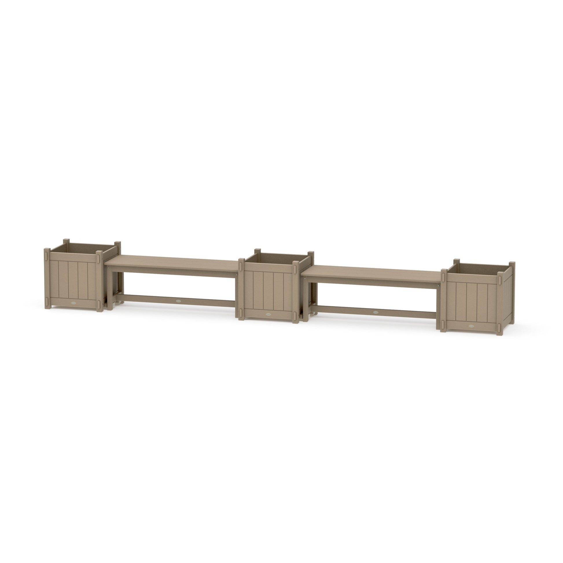 POLYWOOD 48" Vineyard Straight Double Planter Bench Set - Large — Vintage Sahara