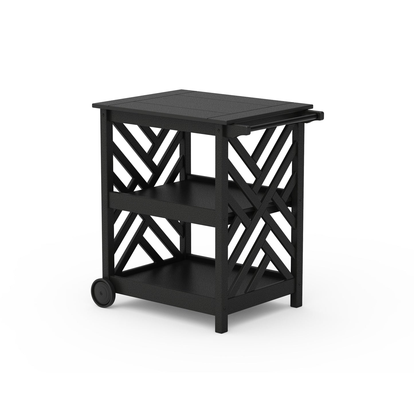 POLYWOOD Chippendale Bar Cart — Black