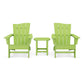 POLYWOOD Wave 3-Piece Adirondack Chair Set FREE SHIPPING