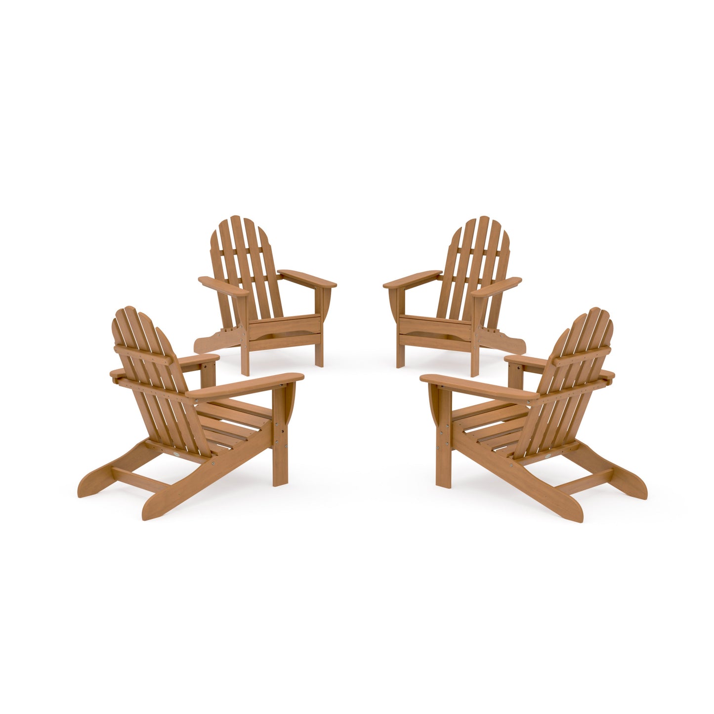 POLYWOOD 4-Piece Classic Adirondack Conversation Set — Natural