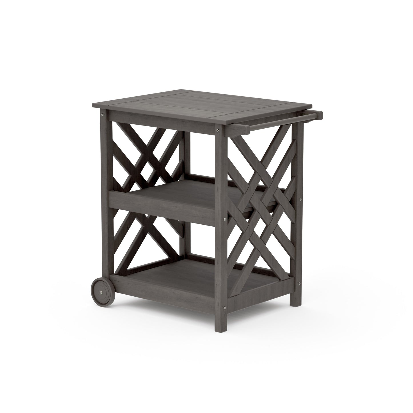 POLYWOOD Wovendale Bar Cart — Driftwood