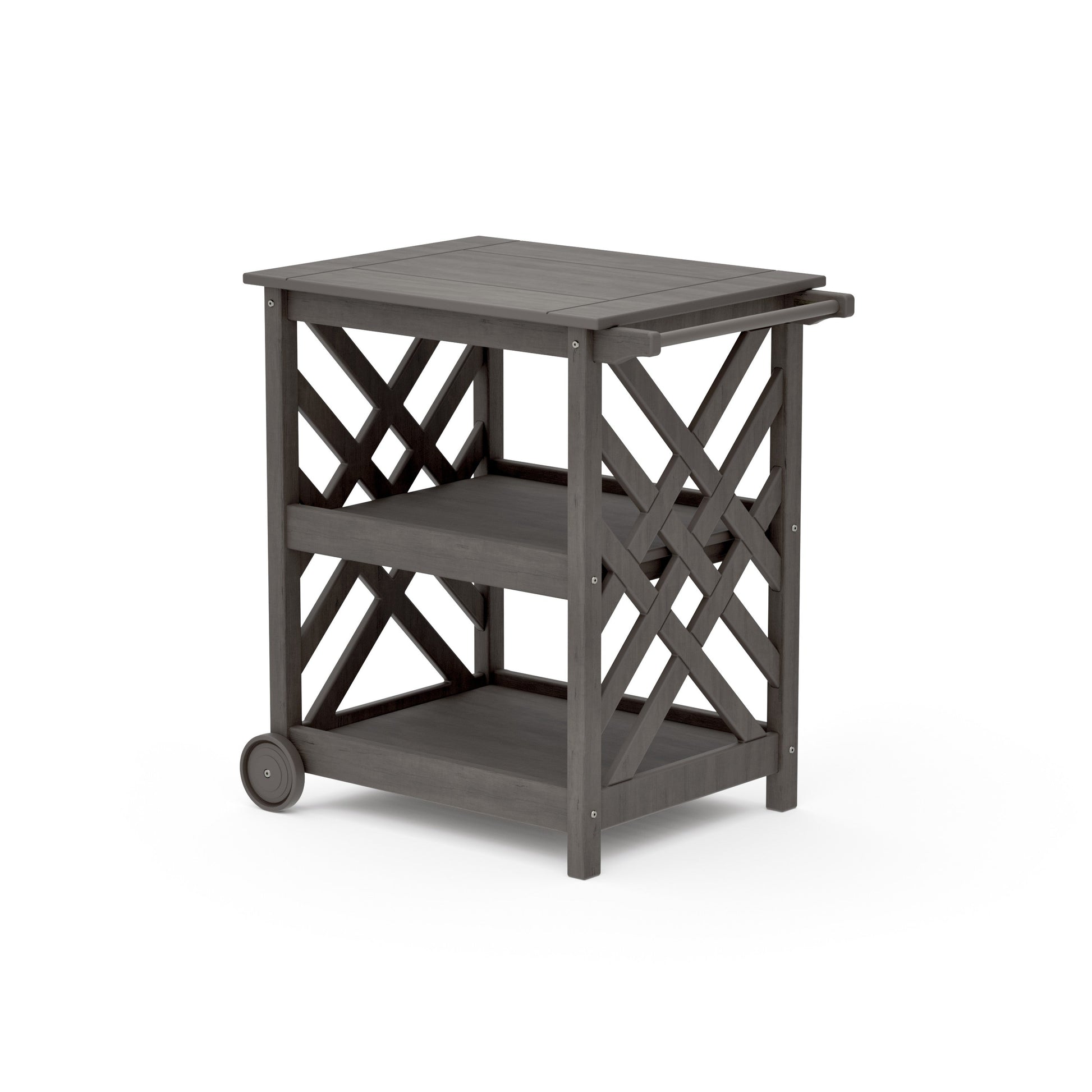 POLYWOOD Wovendale Bar Cart — Driftwood