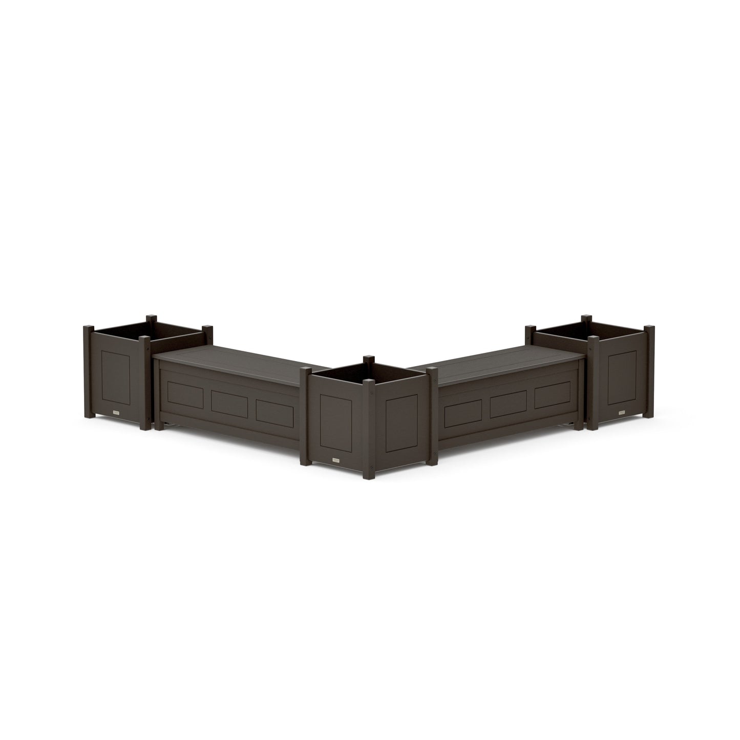 POLYWOOD 48" Country Living L- Shaped Planter Storage Bench Corner Set- Large — Vintage Coffee