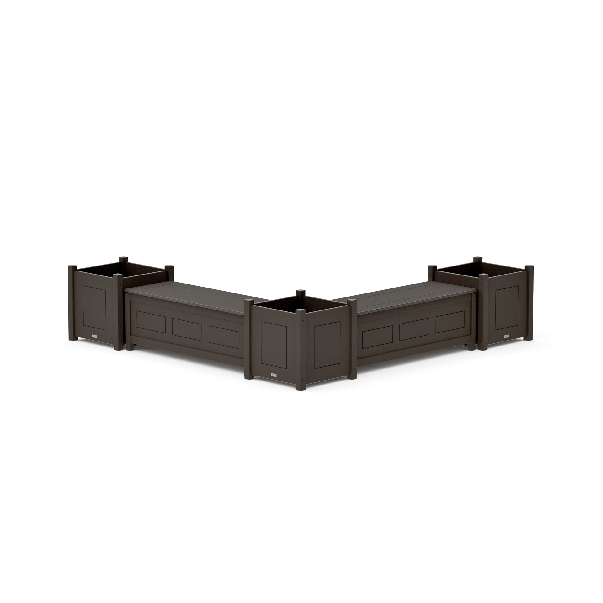 POLYWOOD 48" Country Living L- Shaped Planter Storage Bench Corner Set- Large — Vintage Coffee